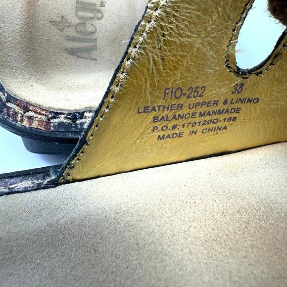 Alegria Fiona Sandal 38 Black Brown Earthen Metallic Rhinestones EUC - Picture 6 of 8